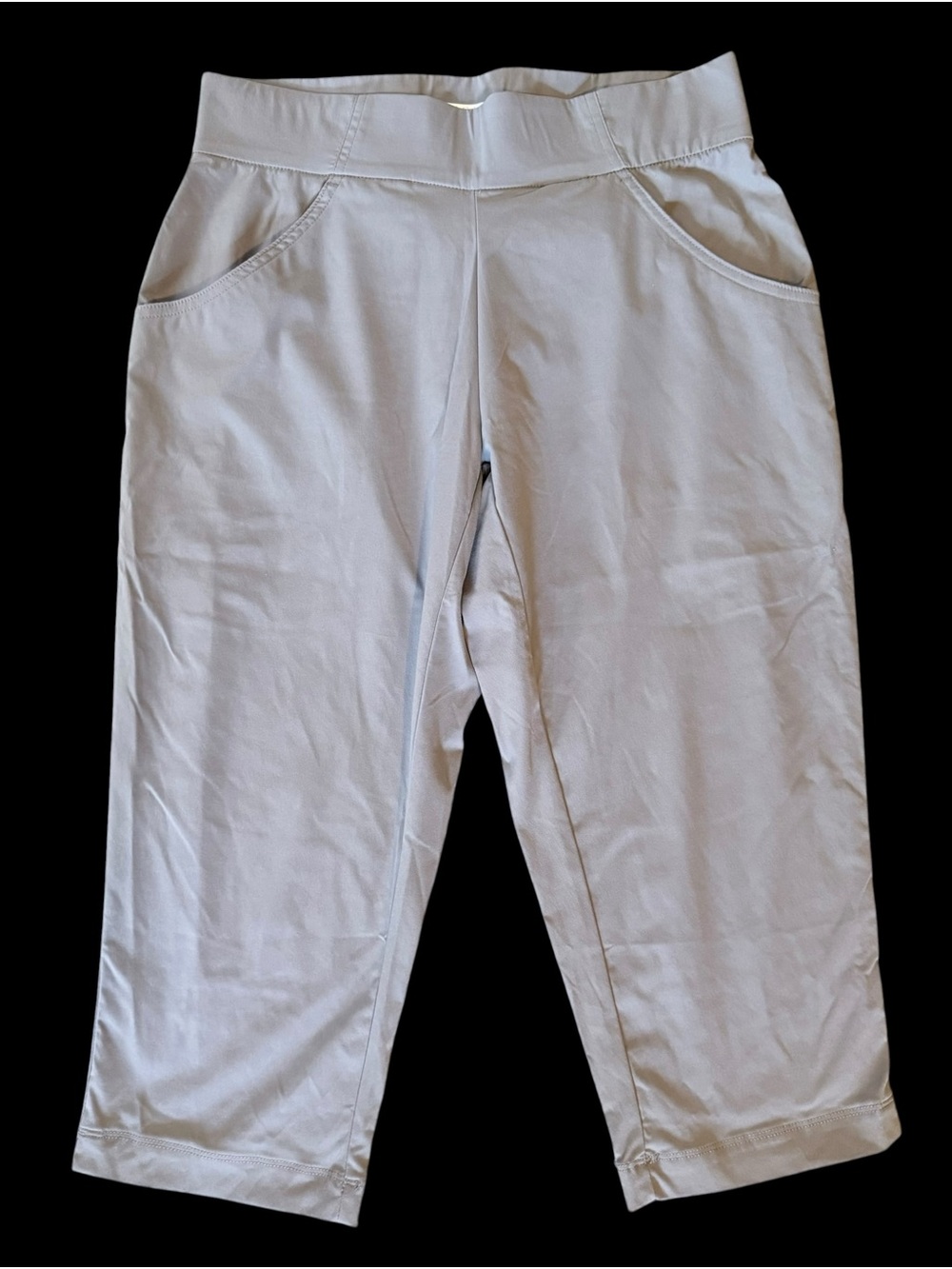 Columbia Womens Small Gray Pull On Capri Pants Stretch Hiking Travel XK2441